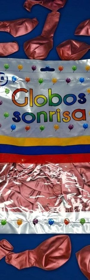 Paquete De Globos Sonrisa - Rosado Cromado