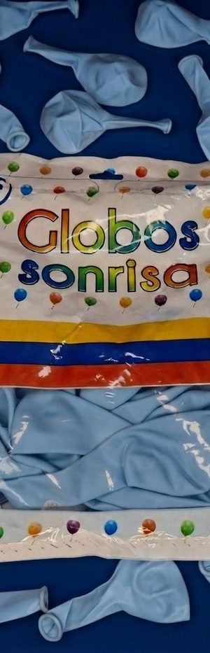 Paquete De Globos Sonrisa - Azul Seda