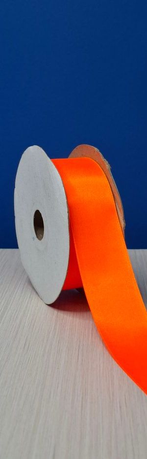 Cinta Raso #9 Naranja Fluorescente 034 Rollo 23mts