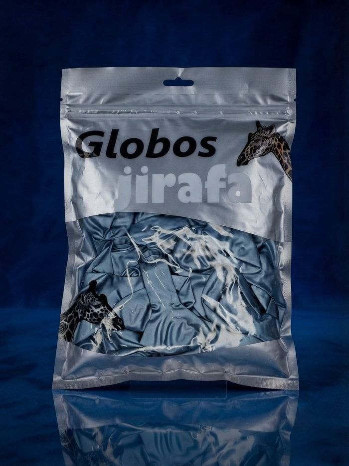 Paquete De Globos Jirafa Cromado - R10 Oro Azul Bebe 50pz