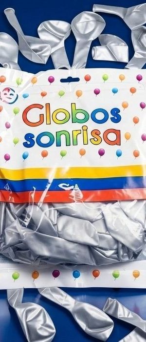 Paquete De Globos Sonrisa - Plateado