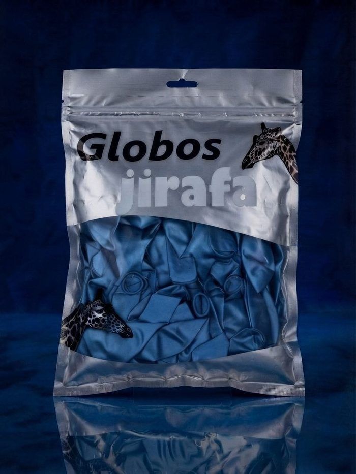Paquete De Globos Jirafa Cromado - R10 Azul 50pz