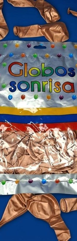 Paquete De Globos Sonrisa - Rosa Gold Cromado