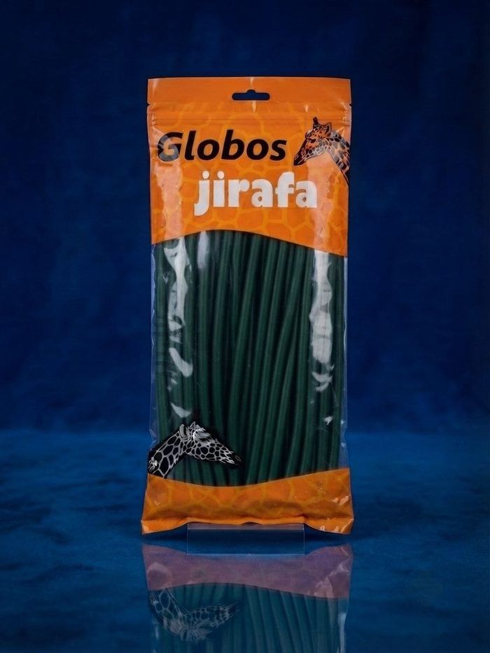 Paquete De Globos Jirafa - 260 "mil Figuras" Verde Oscuro 100 Und