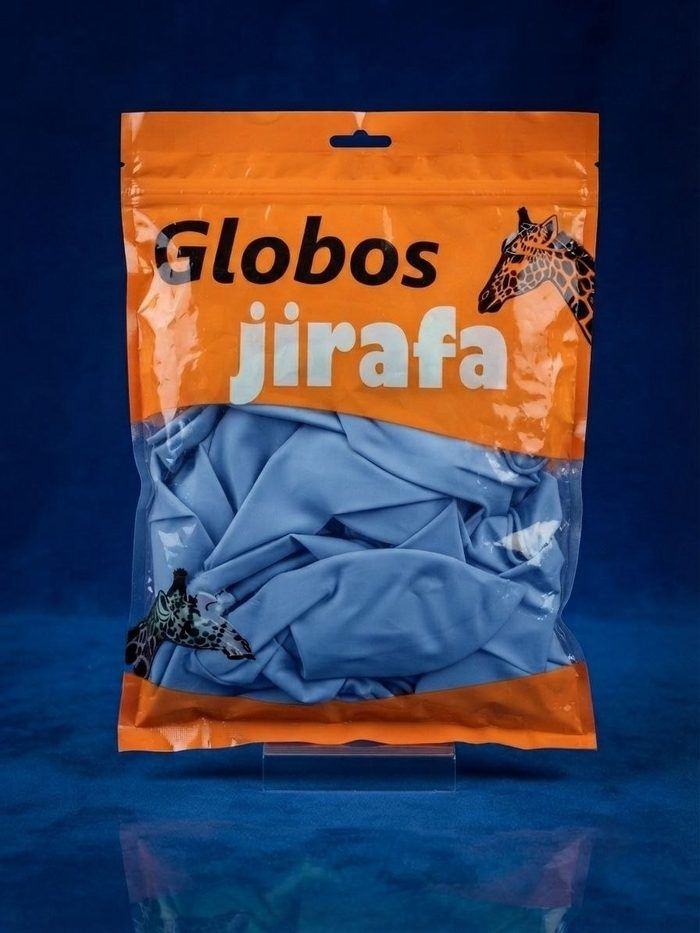 Paquete De Globos Jirafa - R18 Azul Pastel 25pz