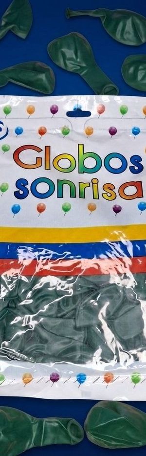 Paquete De Globos Sonrisa - Verde Navidad (B)