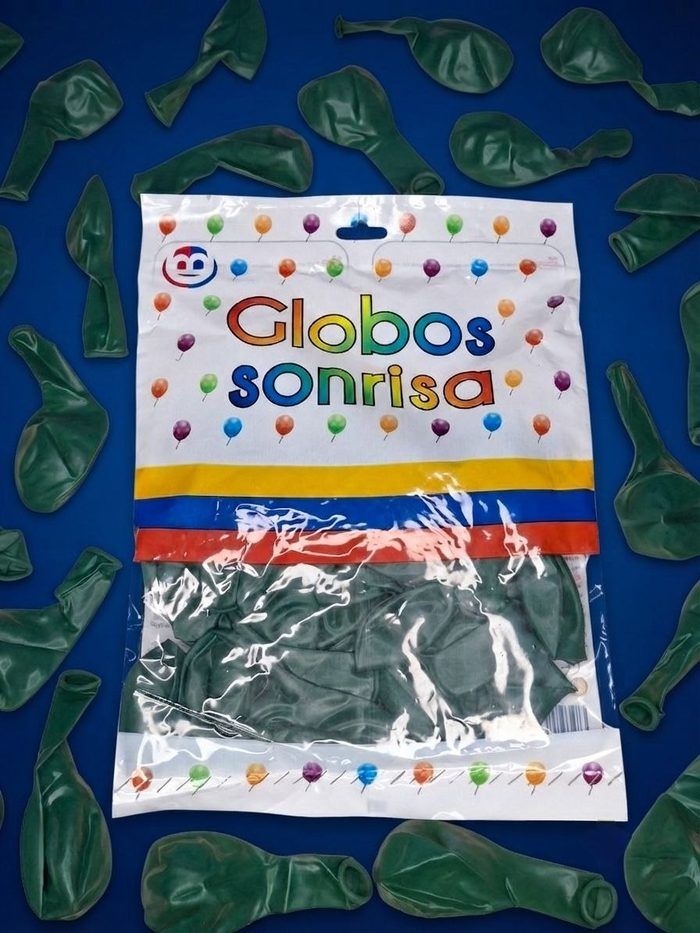 Paquete De Globos Sonrisa - Verde Navidad (B)