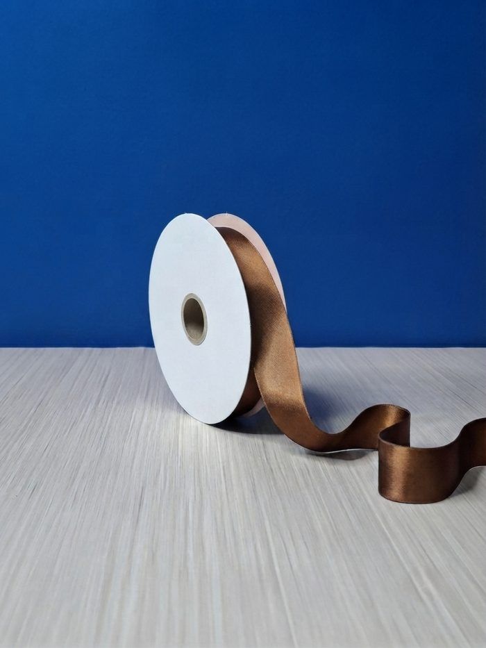 Cinta Raso #5 Marron 052 Rollo 23mts