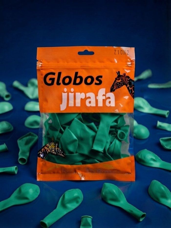 Paquete De Globos Jirafa - R10 Verde Esmeralda 50pz