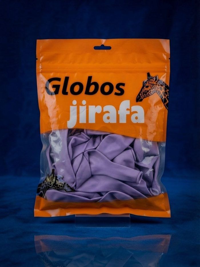 Paquete De Globos Jirafa - R10 Morado Macarron 50pz