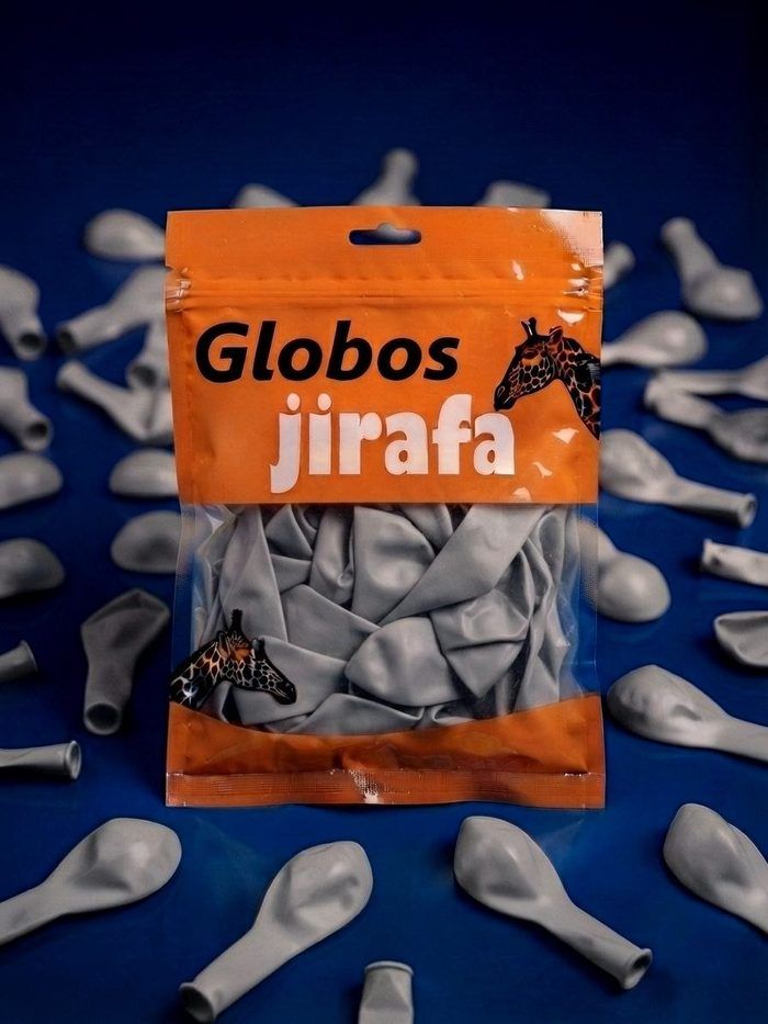 Paquete De Globos Jirafa - R10 Gris 5pz