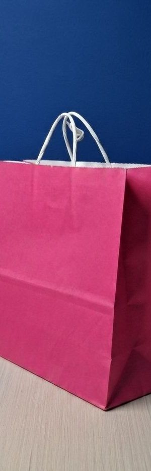 Bolsa Kraft Rectangular - Fucsia