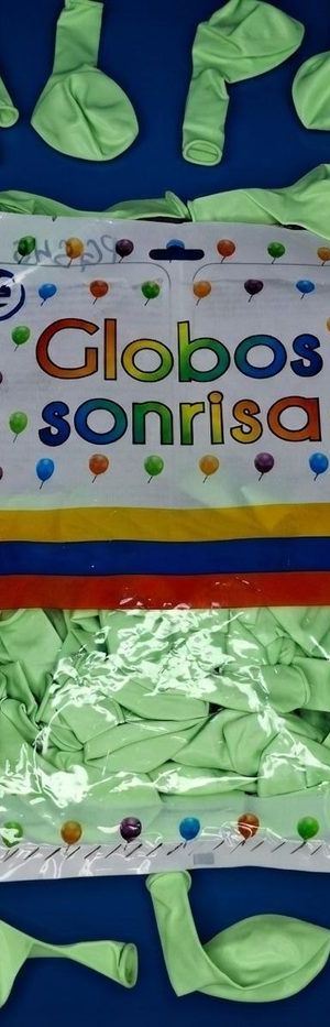 Paquete De Globos Sonrisa - Verde Claro Suave