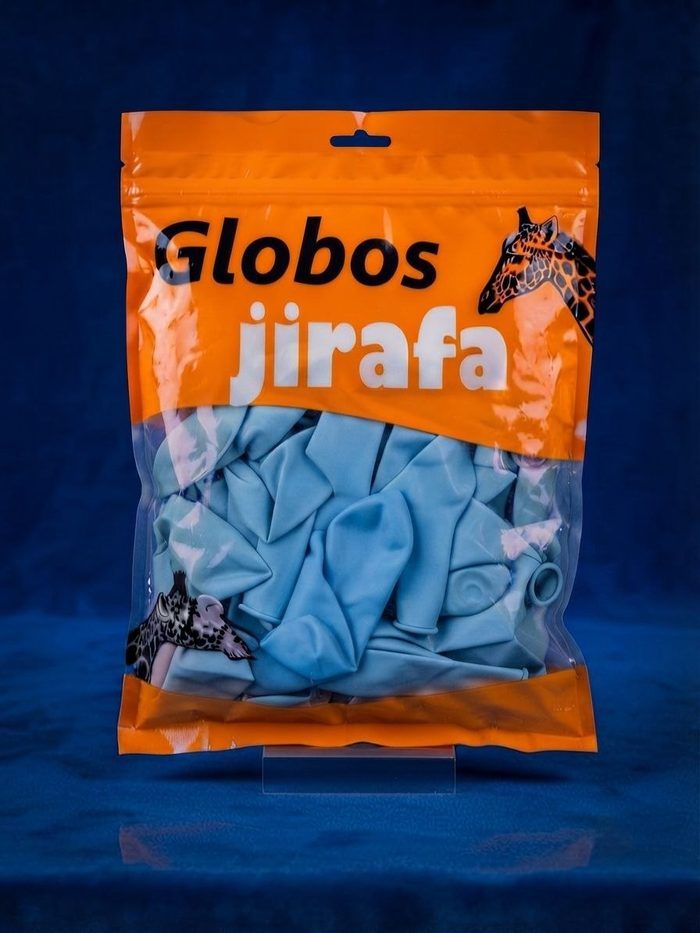 Paquete De Globos Jirafa - R10 Azul Claro 50pz