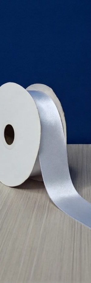 Cinta Raso #9 Blanco 001 Rollo 23mts