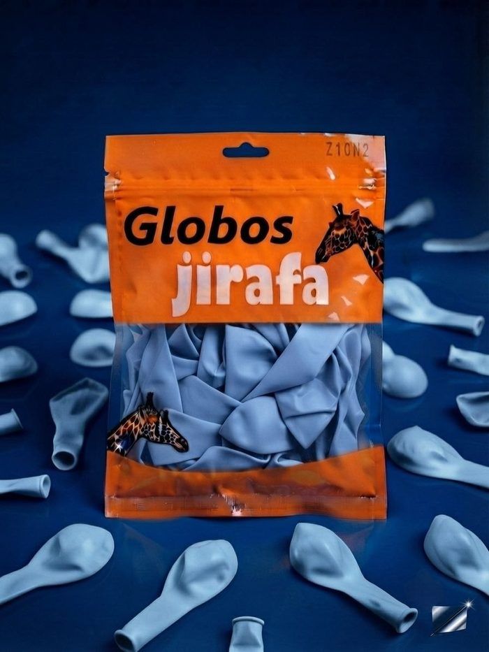 Paquete De Globos Jirafa - R10 Azul Pastel 50pz