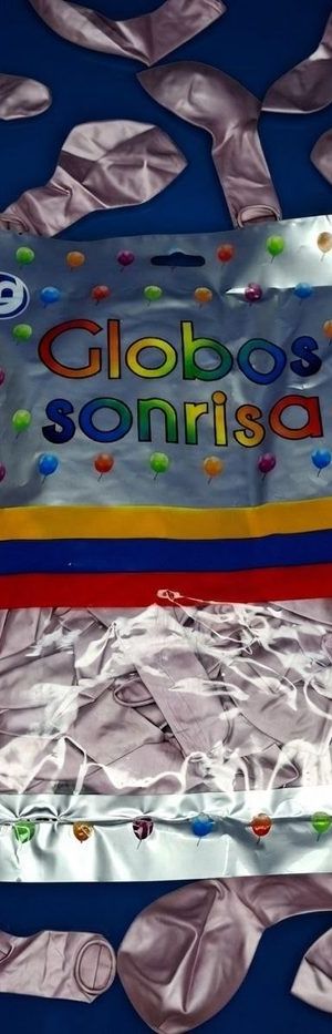 Paquete De Globos Sonrisa - Lila Cromado
