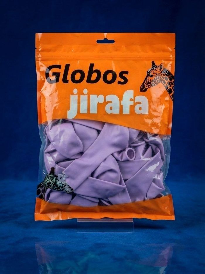 Paquete De Globos Jirafa - R18 Morado Pastel 25pz