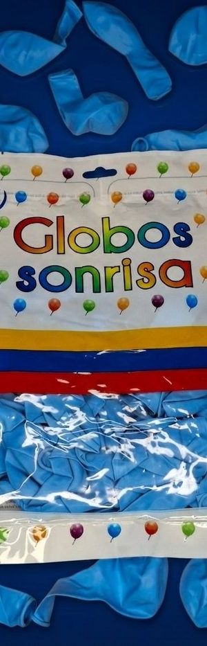 Paquete De Globos Sonrisa - Azul Pastel