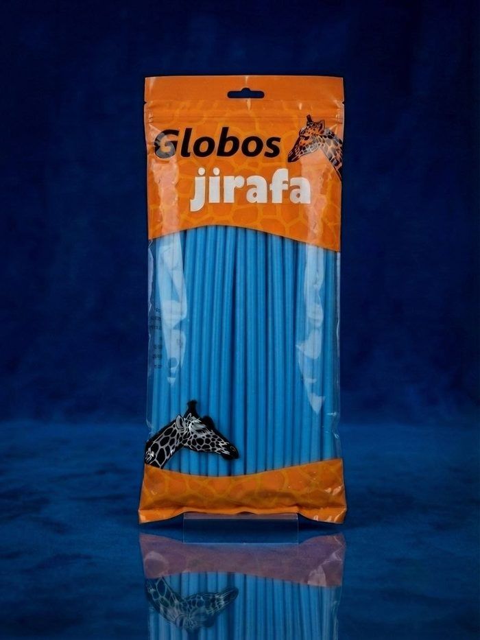 Paquete De Globos Jirafa - 260 "mil Figuras" Azul Claro 100 Und