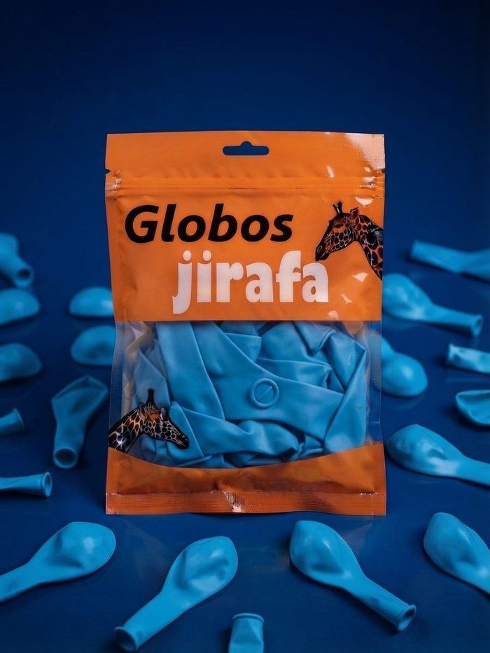 Paquete De Globos Jirafa - R10 Azul Claro 50pz