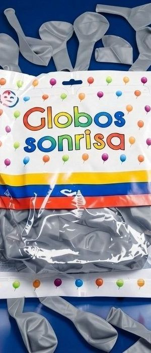 Paquete De Globos Sonrisa - Gris