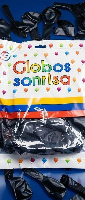 Paquete De Globos Sonrisa - Negro