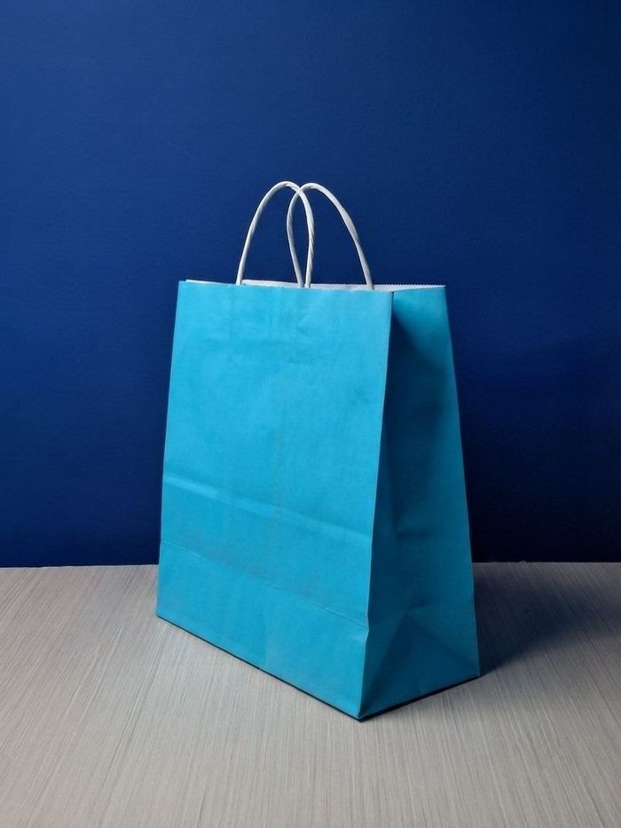 Bolsa Kraft Rectangular - Azul Cielo