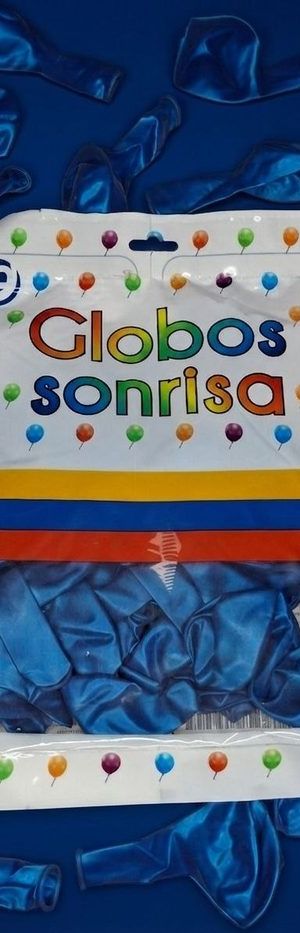 Paquete De Globos Sonrisa - Azul Perlado