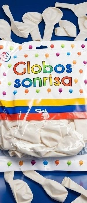 Paquete De Globos Sonrisa - Blanco