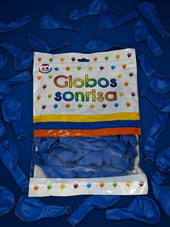 Paquete De Globos Sonrisa - Azul Rey