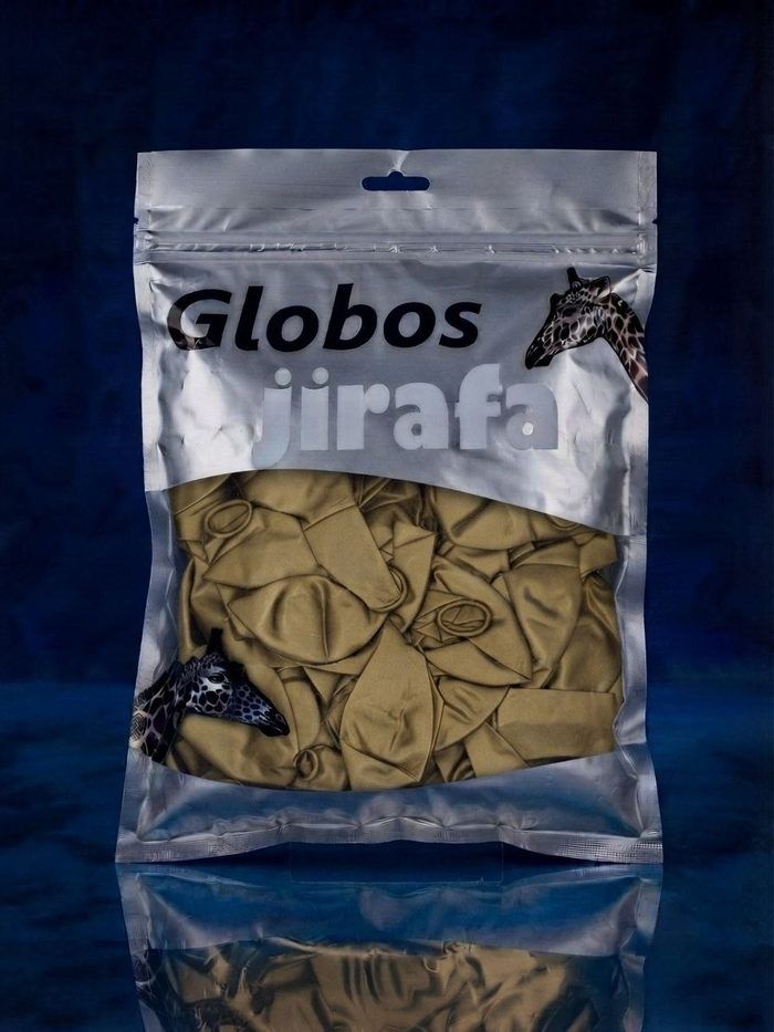 Paquete De Globos Jirafa Cromado - R10 Oro 50pz