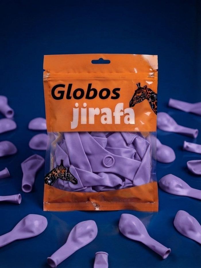 Paquete De Globos Jirafa - R10 Morado Macarron 50pz