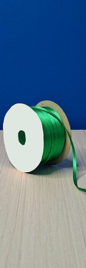 Cinta Raso #0 Verde Limon Rollo 92mts