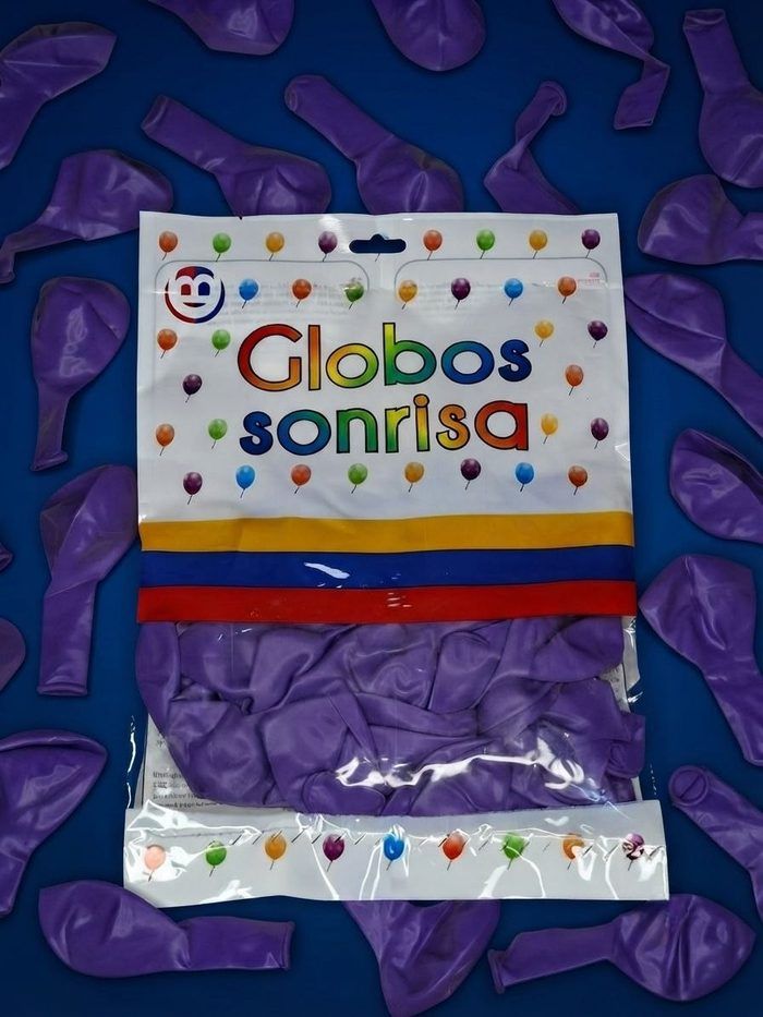 Paquete De Globos Sonrisa - Morado