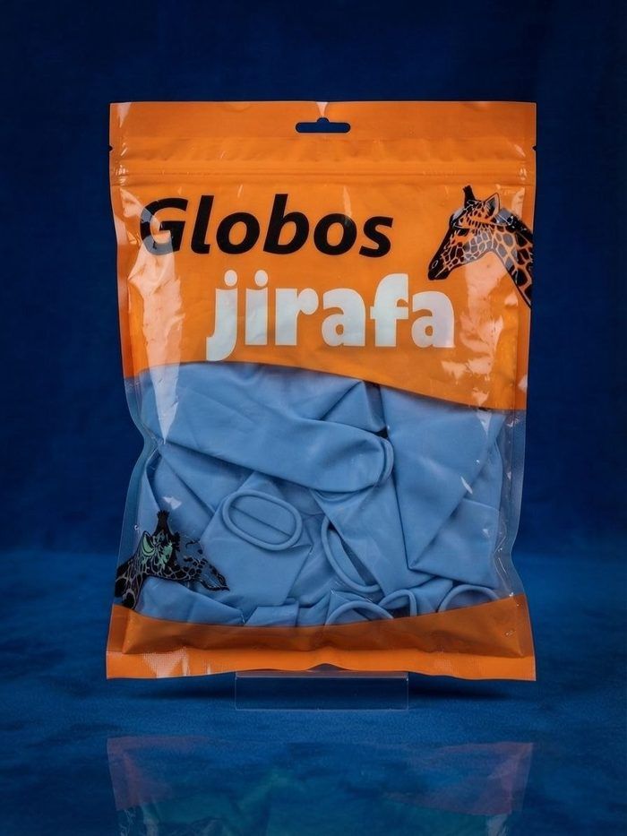 Paquete De Globos Jirafa - R36 Azul Pastel 10pz