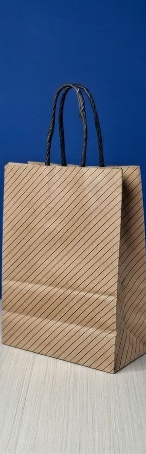 Bolsa Kraft Estampada (P) - Rayas Negras