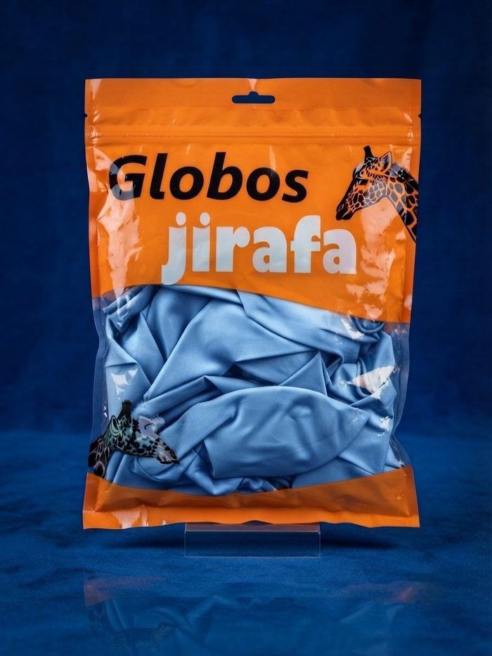 Paquete De Globos Jirafa Cromado - R18 Azul 25pz