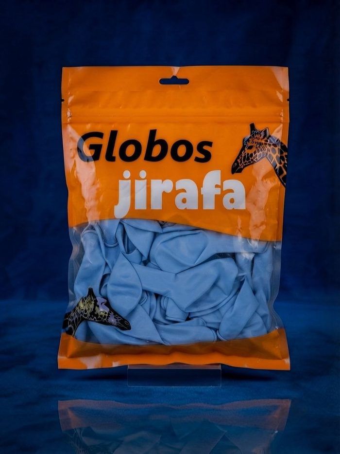 Paquete De Globos Jirafa - R10 Azul Pastel 50pz