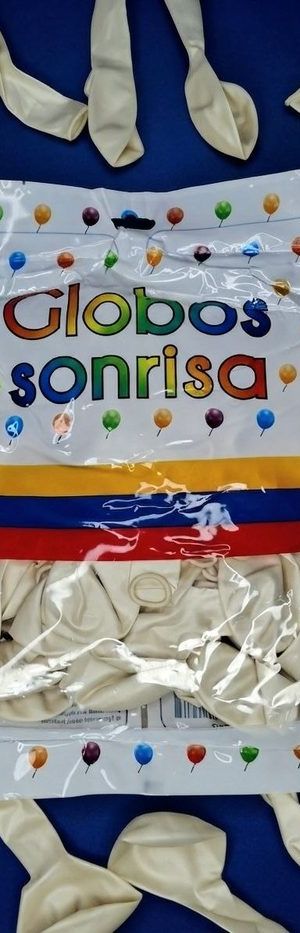 Paquete De Globos Sonrisa - Blanco Perlado