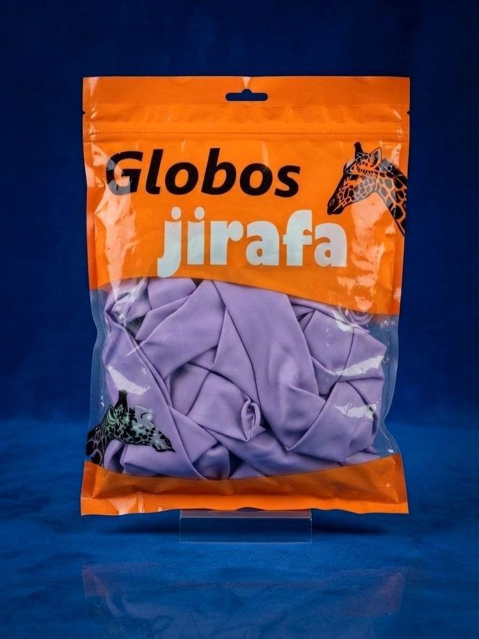 Paquete De Globos Jirafa - R36 Morado Pastel 10pz