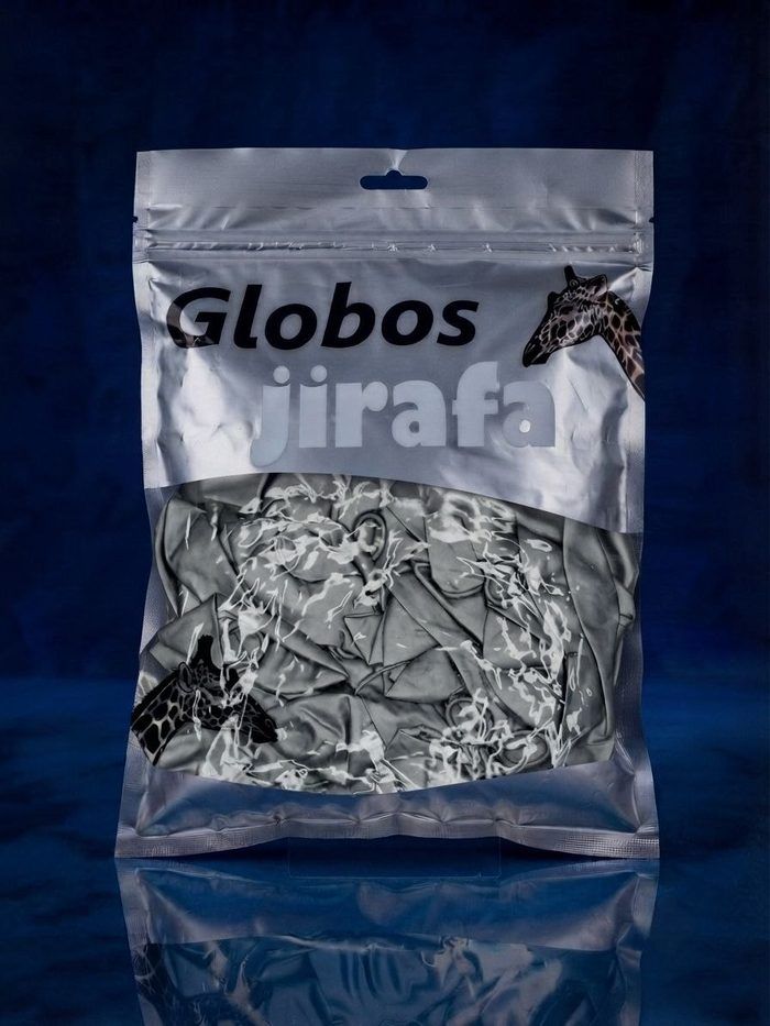 Paquete De Globos Jirafa Cromado - R10 Plateado 50pz