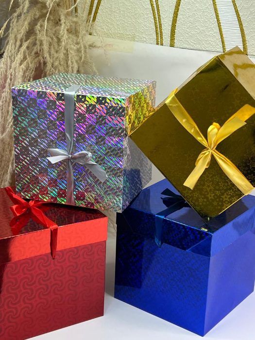 Cajas De Regalo Metalizada 22x22